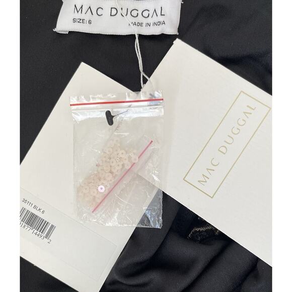 Mac Duggal 35111 Floral Embellished Embroidered Gown Blouson Sleeves Size 6‎ NWT - Picture 11 of 12